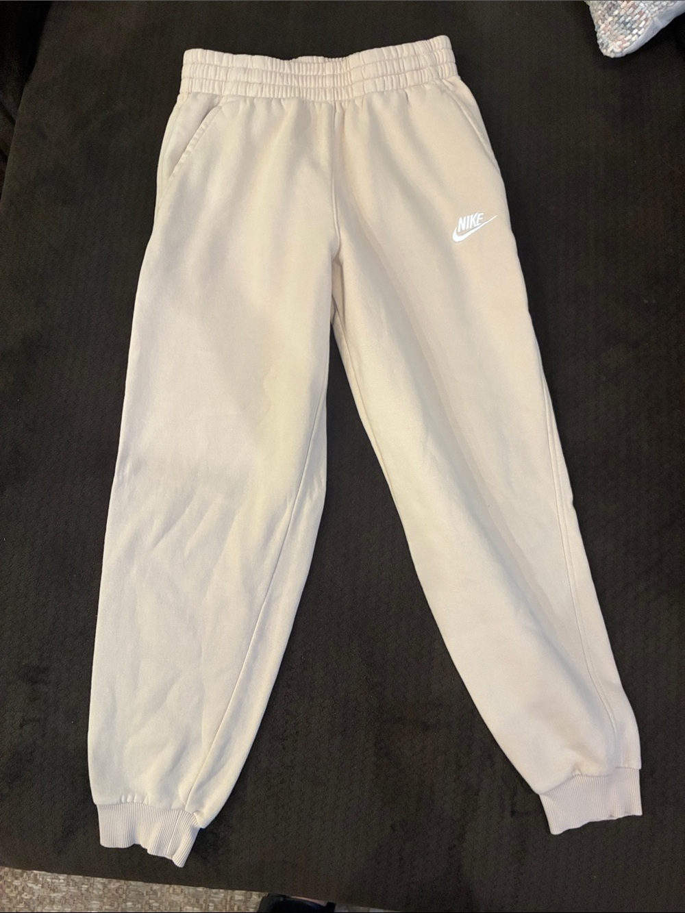 Nike Kids Beige/Cream Sweatpants with White Logo. Never worn.